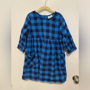 Hanna Andersson Blue Flannel Dress 6/7